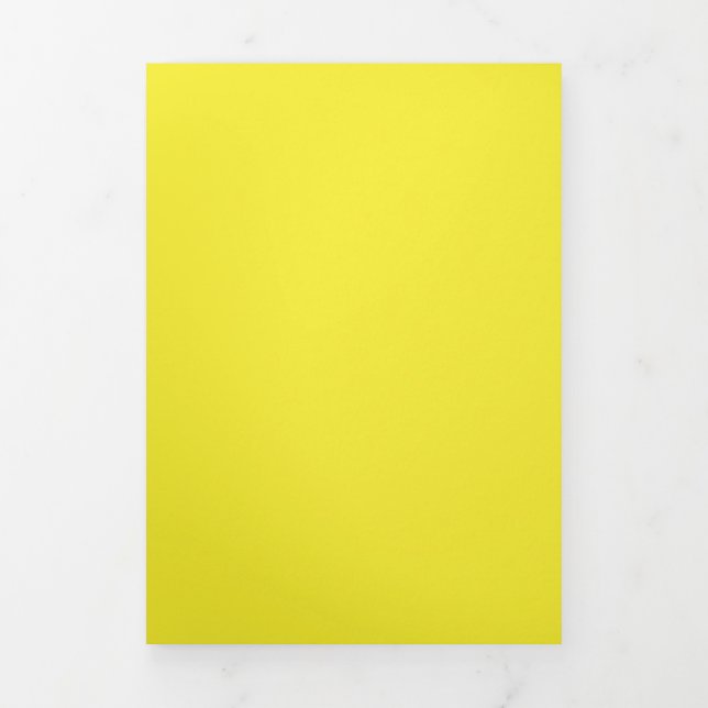 Invitación Tríptica Fondo sólido amarillo brillante | Diseño minimalis (Foto de portada)