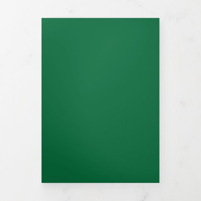 Invitación Tríptica Fondo sólido verde profundo | Diseño minimalista (Foto de portada)