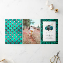 Foto de Boda gótico floral verde azulado y dorado