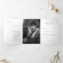 Foto de Monograma en Blanco y Negro Boda Moderna