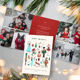 Invitación Tríptica Foto de Navidad de la Familia Cascanueces