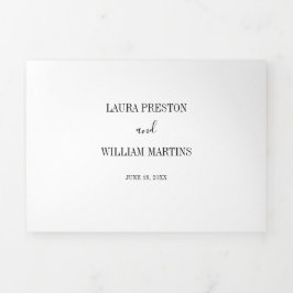 Invitación Tríptica Foto mínima Boda con RSVP y detalles