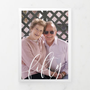 Invitación Tríptica Fotografía del cincuentenario del Boda