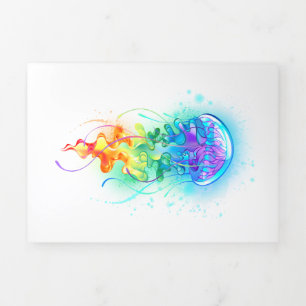 Invitación Tríptica Gallito arcoiris