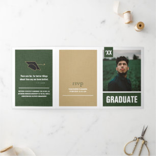 Invitación Tríptica Graduación de fotografía texturizada de la moderna