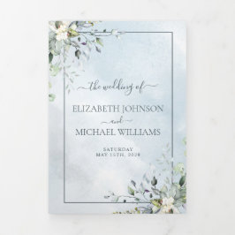 Invitación Tríptica Guión de color de agua de la vegetación tropical a