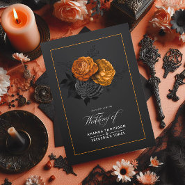 Invitación Tríptica Halloween Vintage Shabby Boda Floral Tri-Fold I