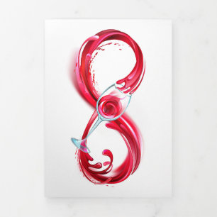 Invitación Tríptica Infinito con Vino Tinto