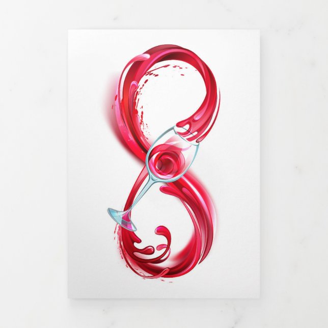 Invitación Tríptica Infinito con Vino Tinto (Foto de portada)