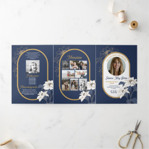 Invitación Tríptica La celebración obituaria de la vida en la marina