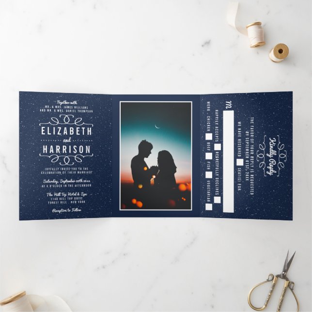 Invitación Tríptica La suite Boda estrellada (Interior)