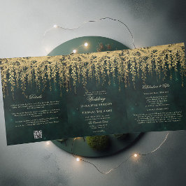 Invitación Tríptica La vegetación de oro de los bosques encantada Todo