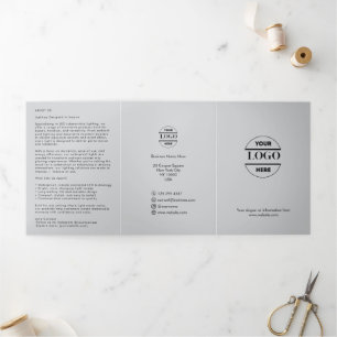 Invitación Tríptica Logotipo comercial y texto moderno - Folleto tripl