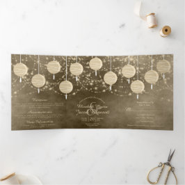 Invitación Tríptica Luces de linterna de marfil todo en una boda