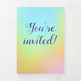 Invitación Tríptica Magnífico Boda del arcoiris Pastel