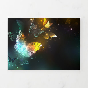 Invitación Tríptica Mariposa luminosa y mariposas nocturnas