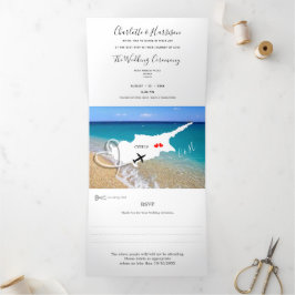 Invitación Tríptica Matrimonio de destino Boda de Chipre