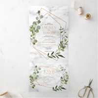 Matrimonio elegante de Eucalipto de Mármol Geométr