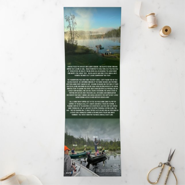 Invitación Tríptica Mejores deseos para foto de Año Nuevo y carta navi (Interior)