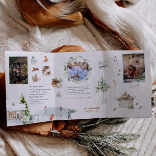 Invitación Tríptica Momentos acogedores de invierno Fotos familiares