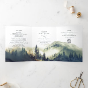 Invitación Tríptica Montañas de la noche, imagen de Boda Panorama