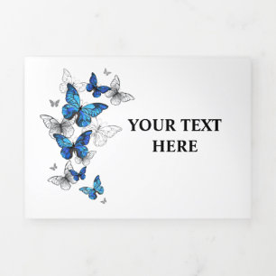 Invitación Tríptica Morfo de las mariposas voladoras azules