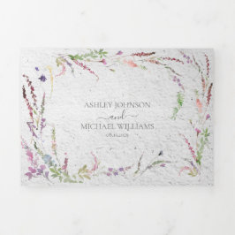 Invitación Tríptica Nada Fancy Ama Al Boda Casual Floral