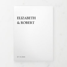 Negro y blanco Minimalista simple boda moderno Inv