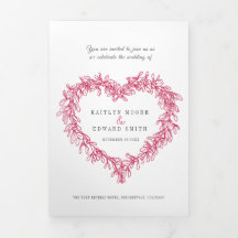 Opción de comida de boda roja de muérdago RSVP Cód