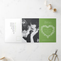 Opción de comida para boda verde blanco de muérdag