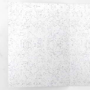 Invitación Tríptica Patrón floral monocromo - Arte elegante y sin cost