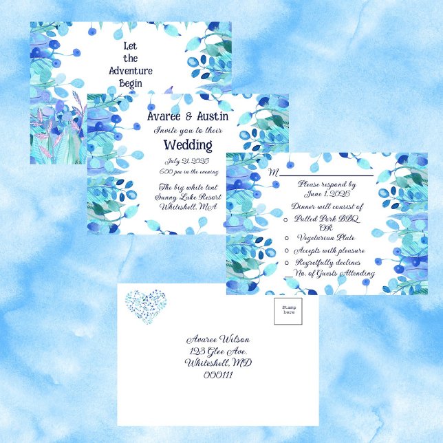 Invitación Tríptica Que la aventura comience la flor azul (Subido por el creador)