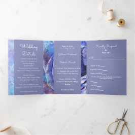 Invitación Tríptica Rosa de acuarela encantadora