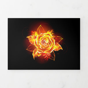 Invitación Tríptica Rosa de incendios en auge