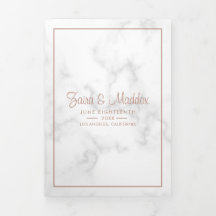 Rosa de mármol moderno Boda de guiones de oro