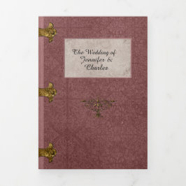 Invitación Tríptica Rosa turbio Boda de venta de hadas