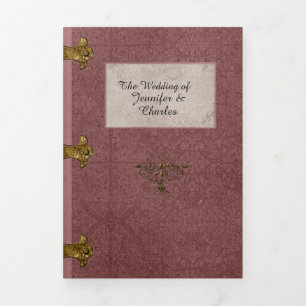 Invitación Tríptica Rosa turbio Boda de venta de hadas