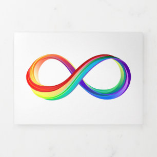 Invitación Tríptica Símbolo infinito arcoiris en capas