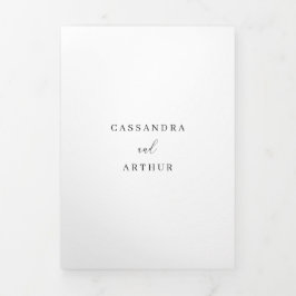 Invitación Tríptica Simple clásica tradicional de matrimonio formal el