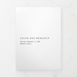 Invitación Tríptica Simple y moderno código QR foto matrimonio elegant