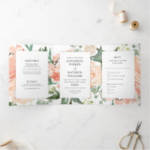 Soft Peach Watercolor Floral All-In-One Wedding