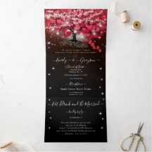 Todo en uno elegante corazón rojo y rosa hoja boda