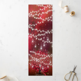 Invitación Tríptica Todo en uno elegante corazón rojo y rosa hoja boda