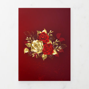 Invitación Tríptica Tres Rosas Joyas