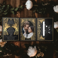 Tri-Fold, Boda de León Medieval Real Negro