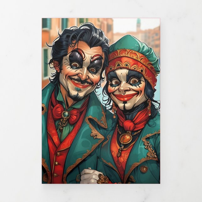 Invitación Tríptica Un asustado Fiesta de la caricatura de Halloween e (Foto de portada)