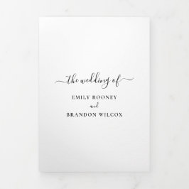 Invitación Tríptica Una simple foto moderna y elegante boda