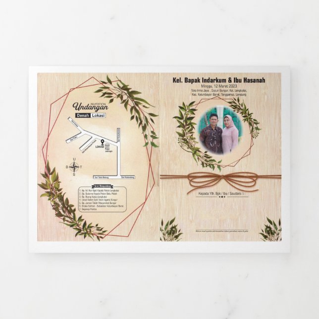 Invitación Tríptica undangan simpel dan keren (Foto de portada)