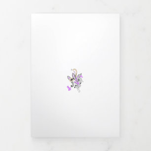 Invitación Tríptica Vector de tatuaje de hadas de mariposa - Arte flor