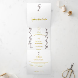 Invitación Tríptica verde simple